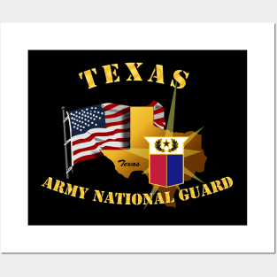 Texas - ARNG w Flag Posters and Art